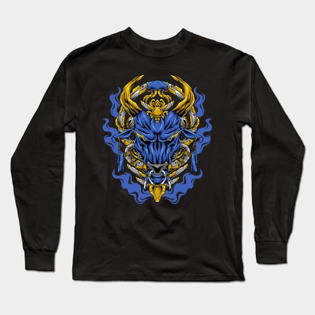 Blue Bull mechanism Long Sleeve T-Shirt by Dap project